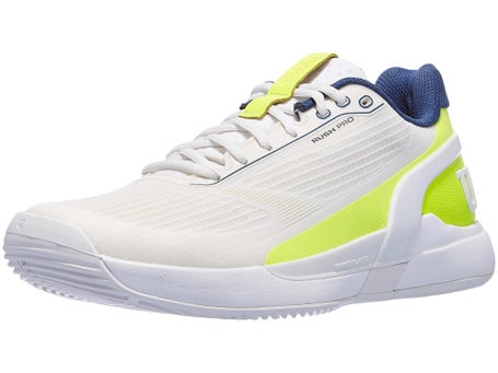 Wilson Rush Pro 5 Padel\Snow White/Yellow Mens Shoe