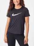 Nike Damen Dri-FIT Swoosh T-Shirt Schwarz