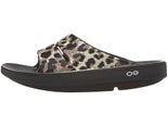 Oofos OOahh Luxe Women's Recovery Slide Black Cheetah