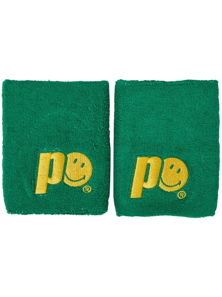 Muñequeras doble anchura Prince x Smiley Verde