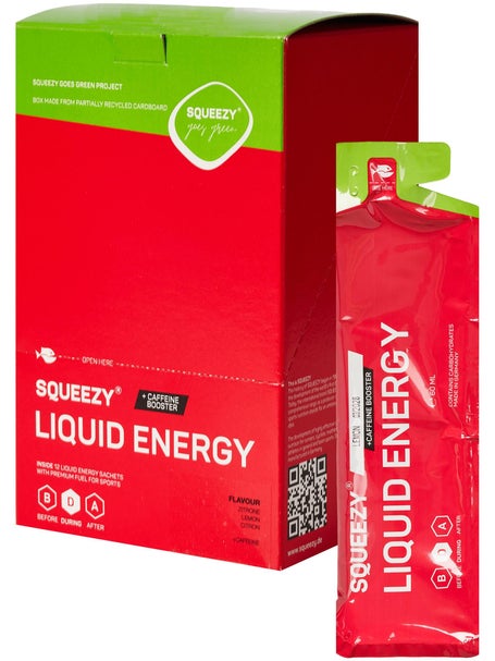 Assortimento di Gel energetici liquidi Squeezy + Ricarica di Caffeina 12x60ml