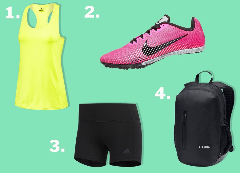 best track running outfit layout